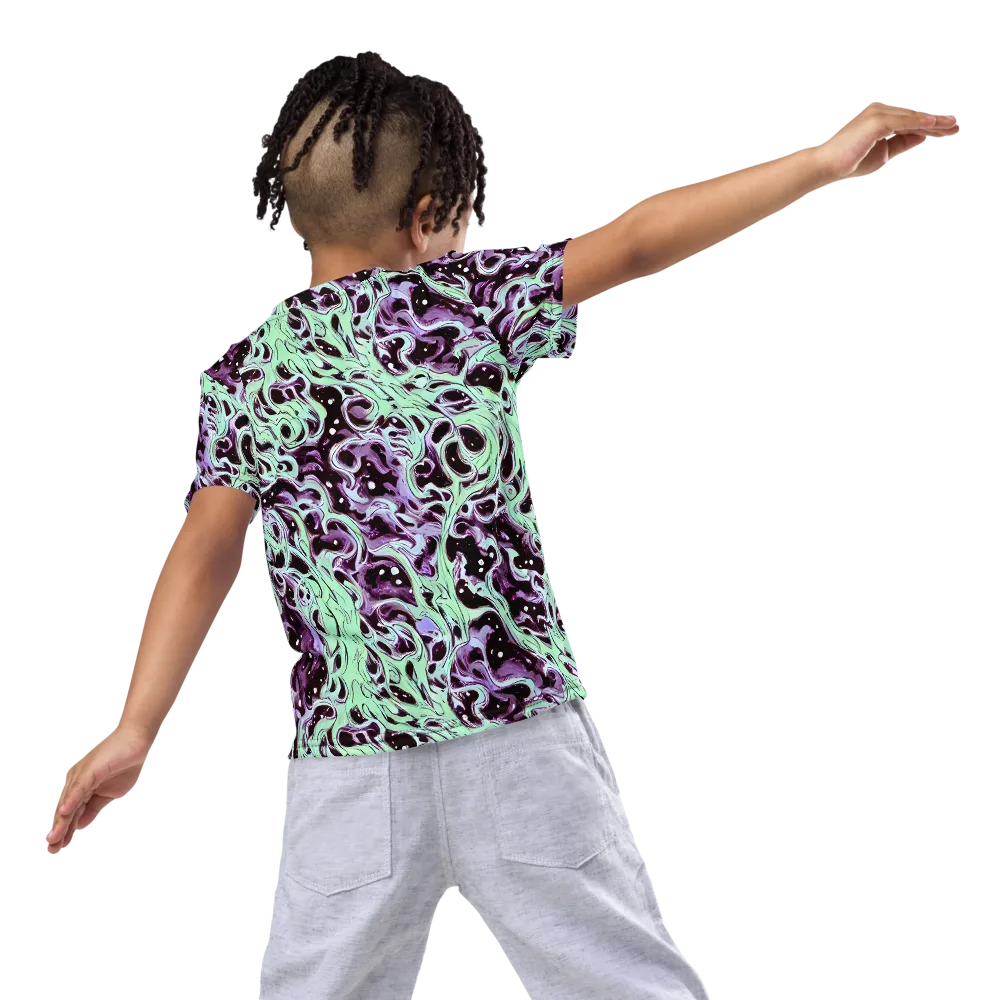 Lavender Lava on Kids Crew Neck T-Shirt — Back