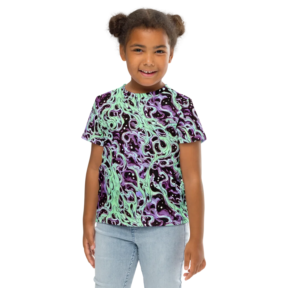 Lavender Lava on Kids Crew Neck T-Shirt — Front