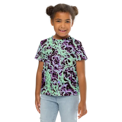 Lavender Lava on a Kids Crew Neck T-Shirt