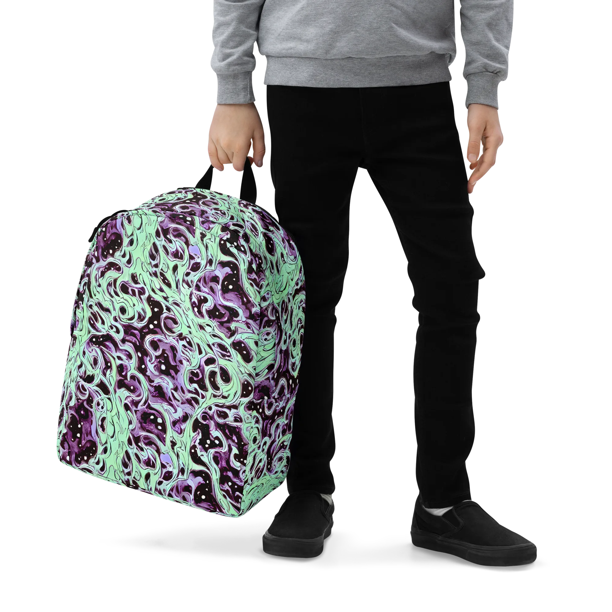 Lavender Lava on Minimalist Backpack — Zoomed-in