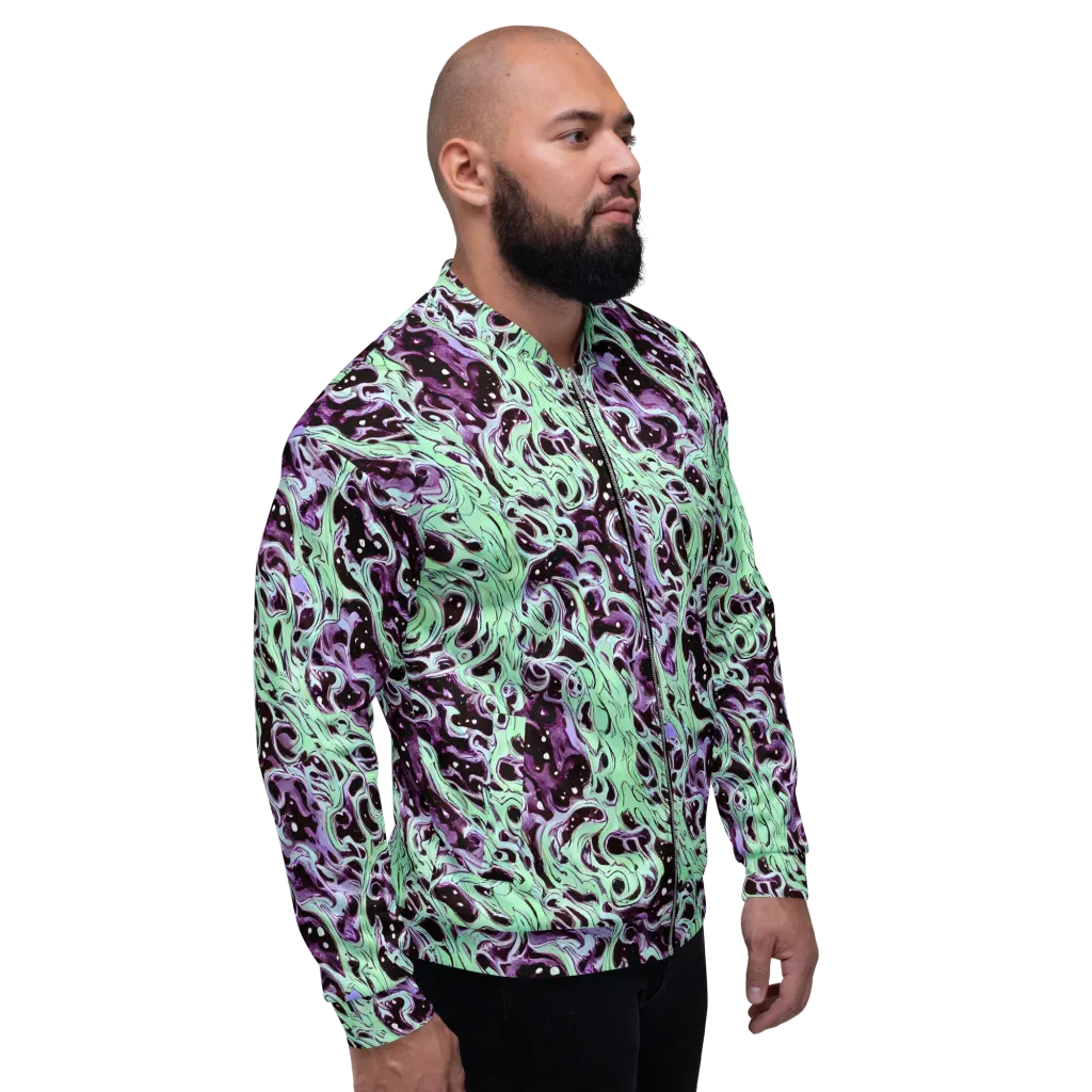 Lavender Lava on Bomber Jacket — Right