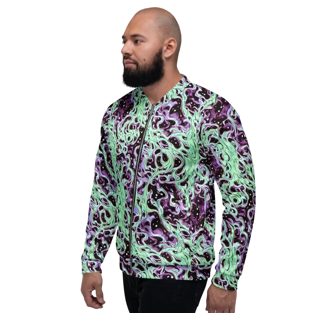 Lavender Lava on Bomber Jacket — Left
