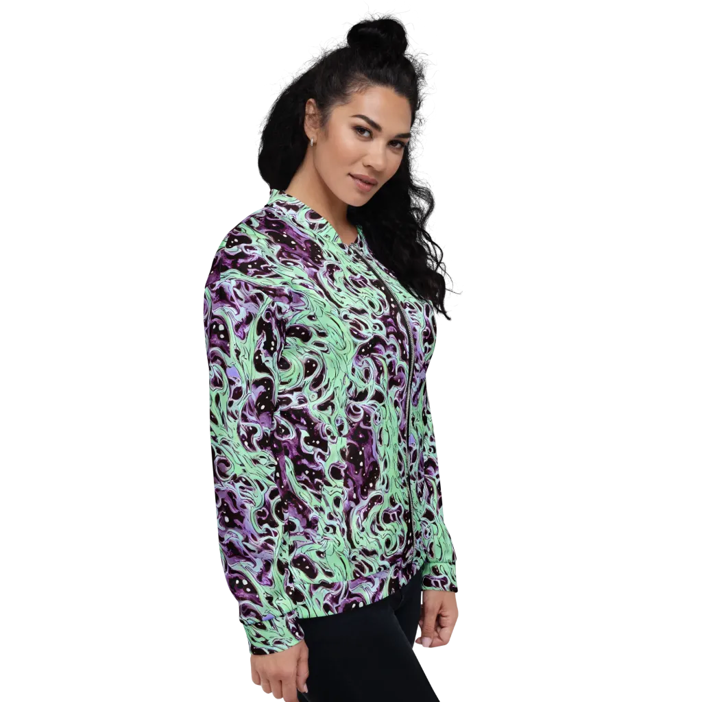 Lavender Lava on Bomber Jacket — Right