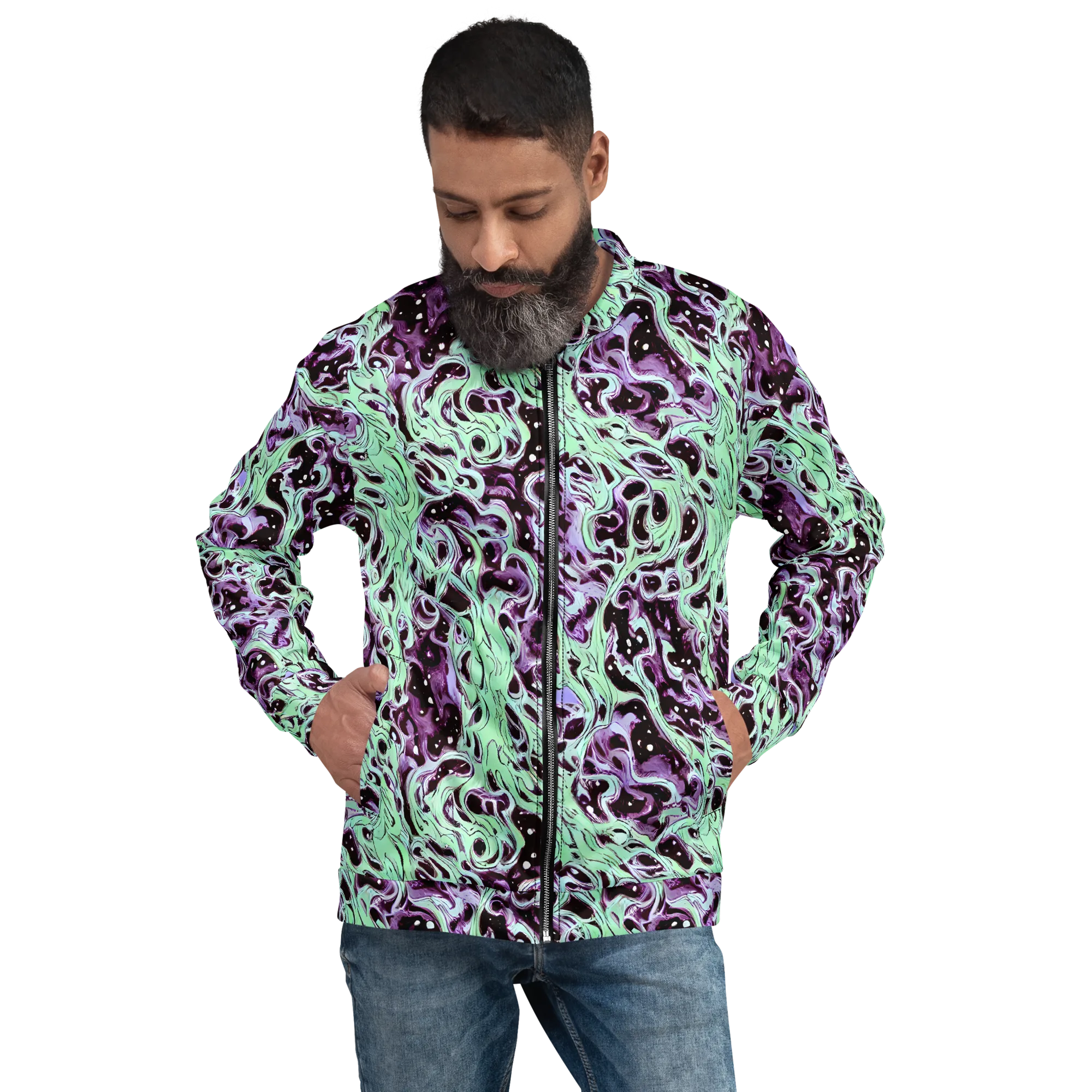 Lavender Lava on Bomber Jacket — Front