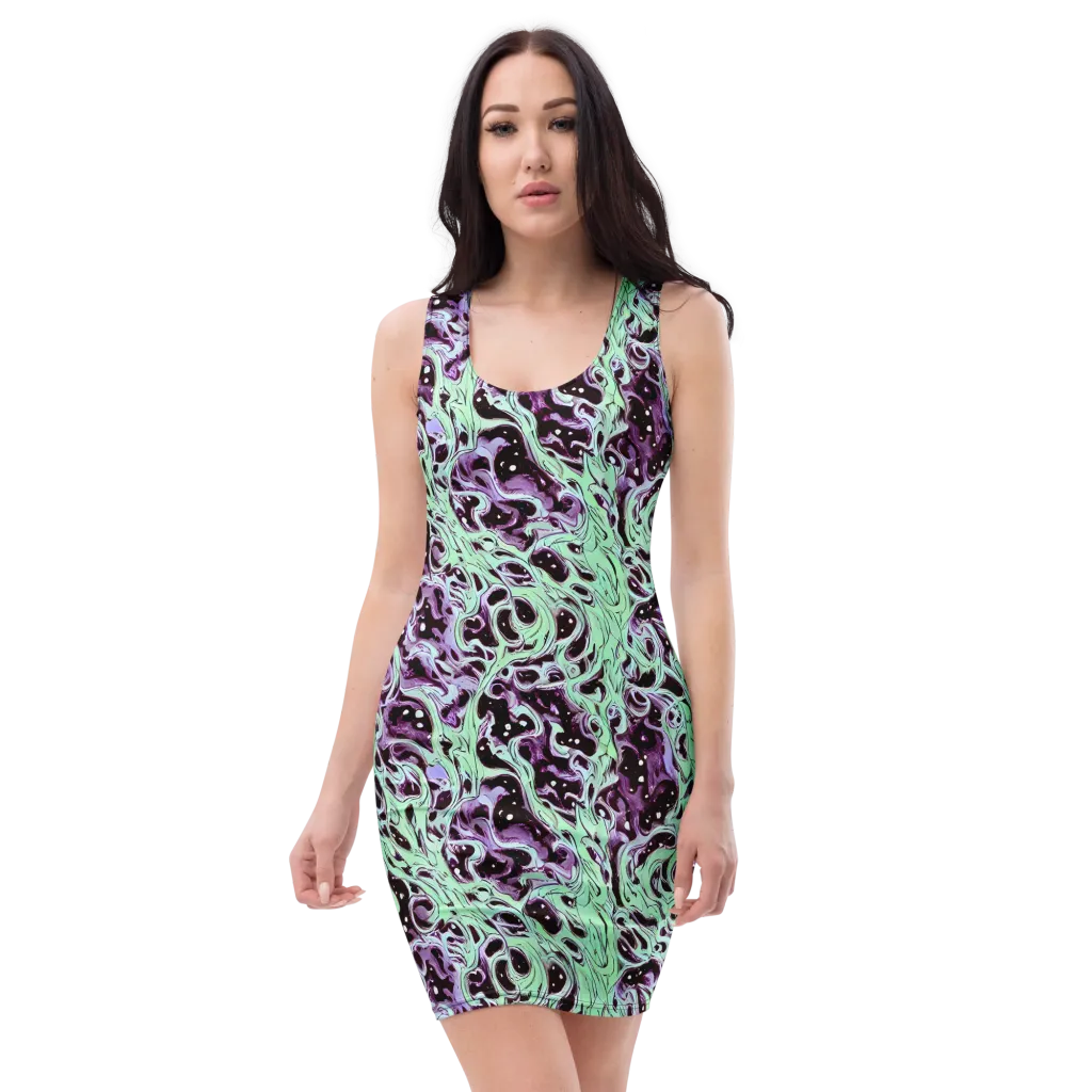 Lavender Lava on Bodycon Dress — Front