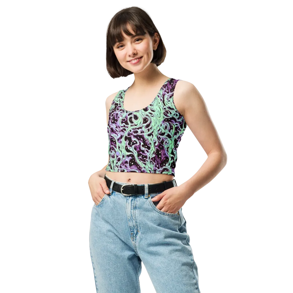 Lavender Lava on Crop Top — Front