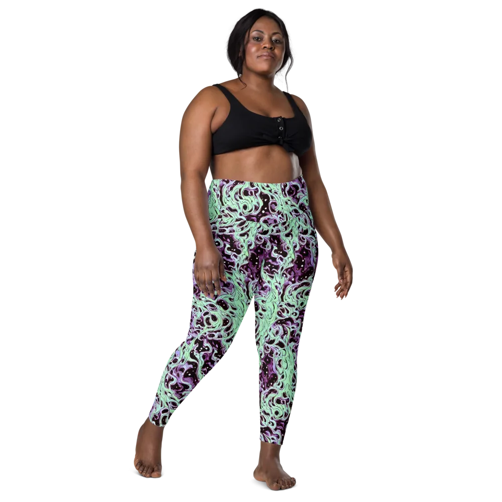 Lavender Lava on Leggings with Pockets — Front
