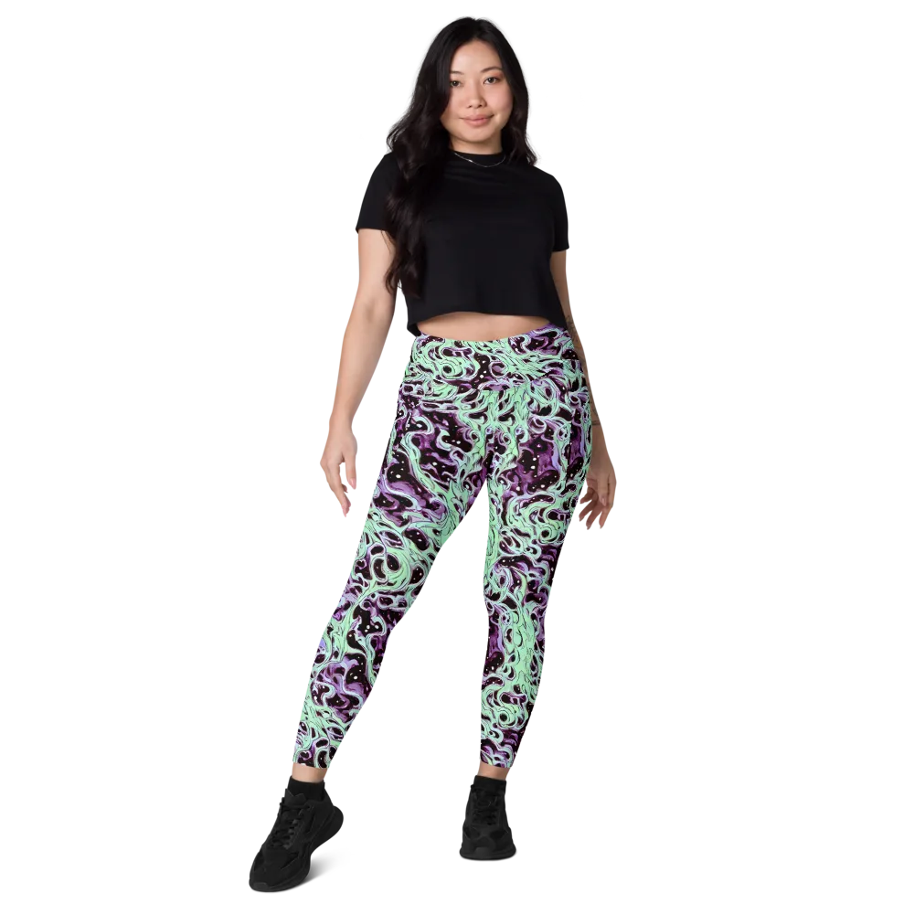 Lavender Lava on Leggings with Pockets — Front