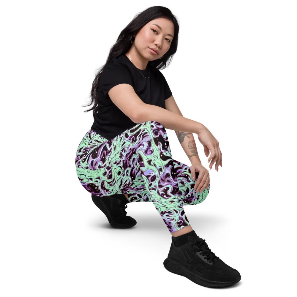 Lavender Lava on Leggings with Pockets — Right Front