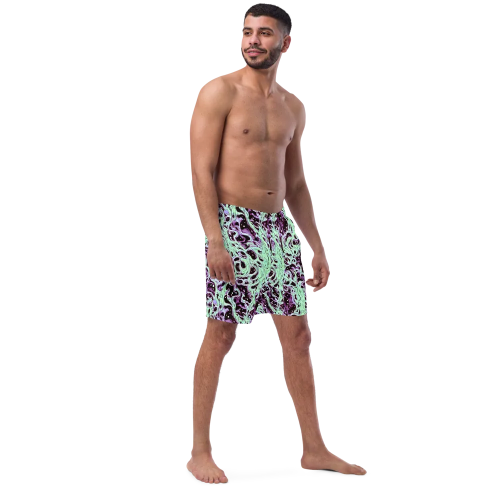 Lavender Lava on Swim Trunks — Right Front