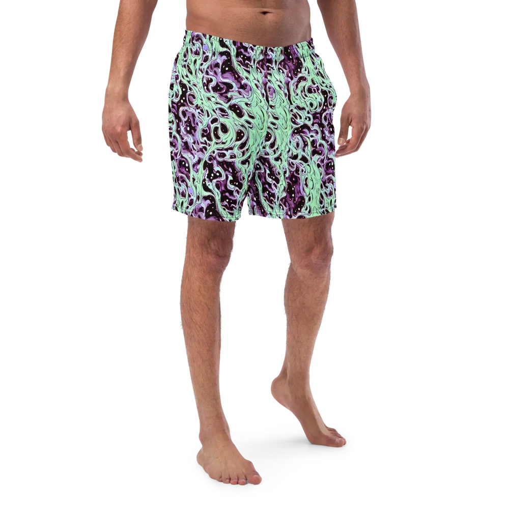 Lavender Lava on Swim Trunks — Front
