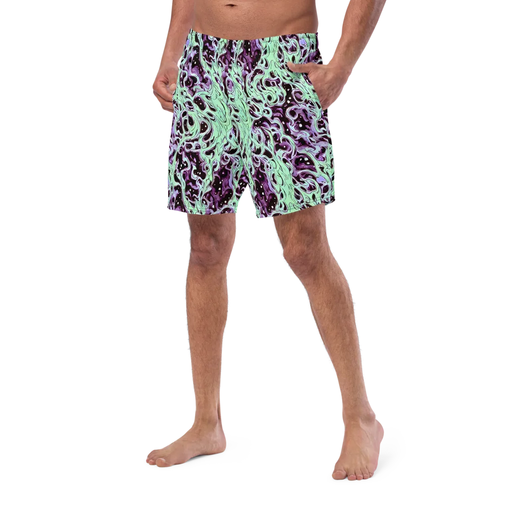 Lavender Lava on Swim Trunks — Left Front