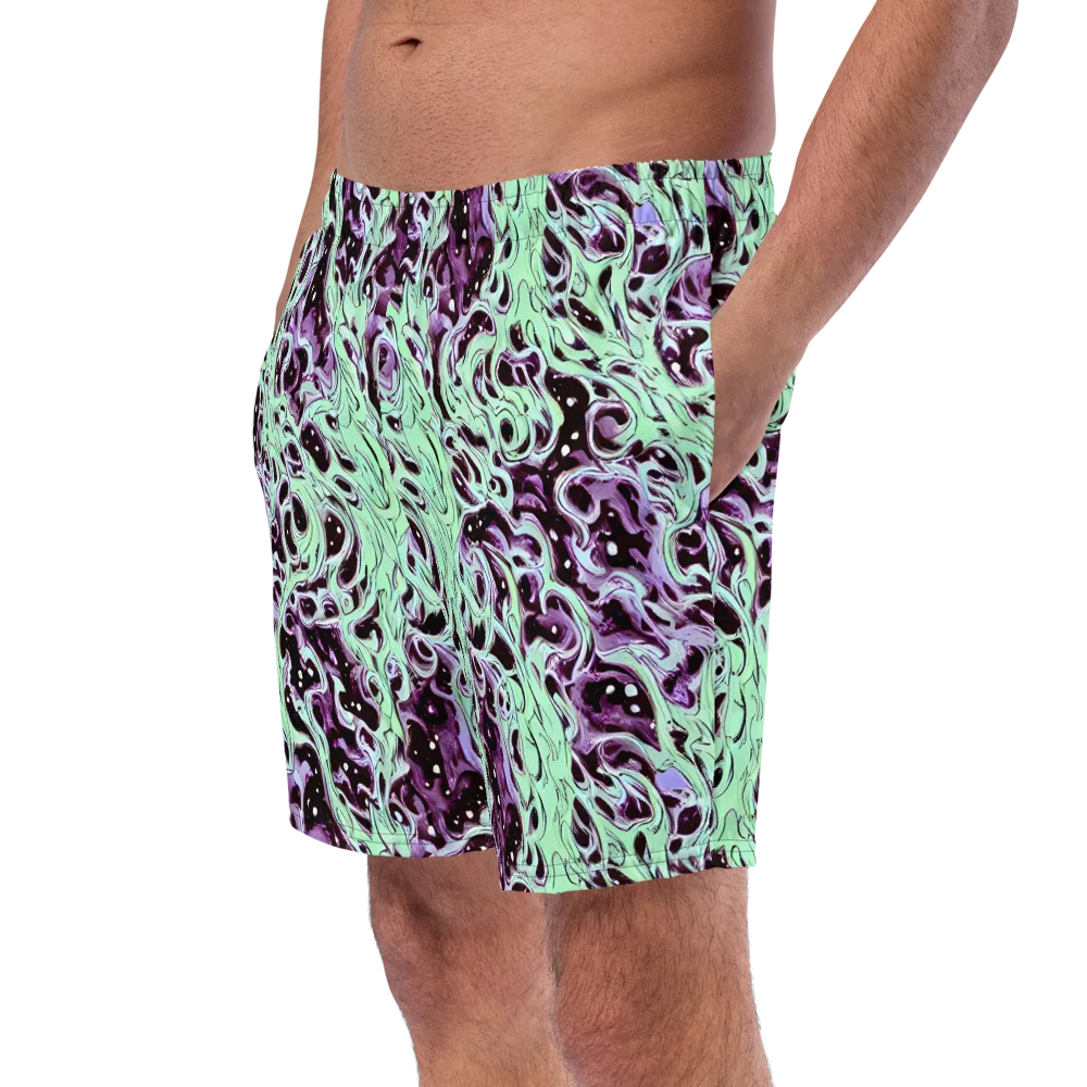 Lavender Lava on Swim Trunks — Left Front
