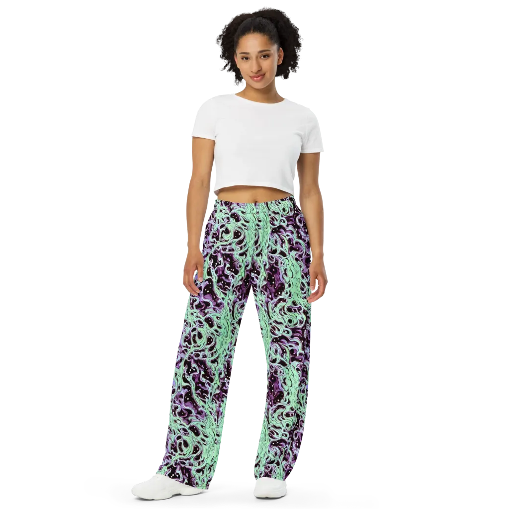 Lavender Lava on Wide-Leg Pants — Front
