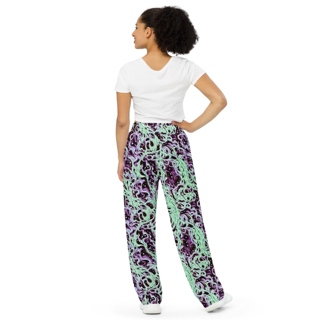 Lavender Lava on Wide-Leg Pants — Back