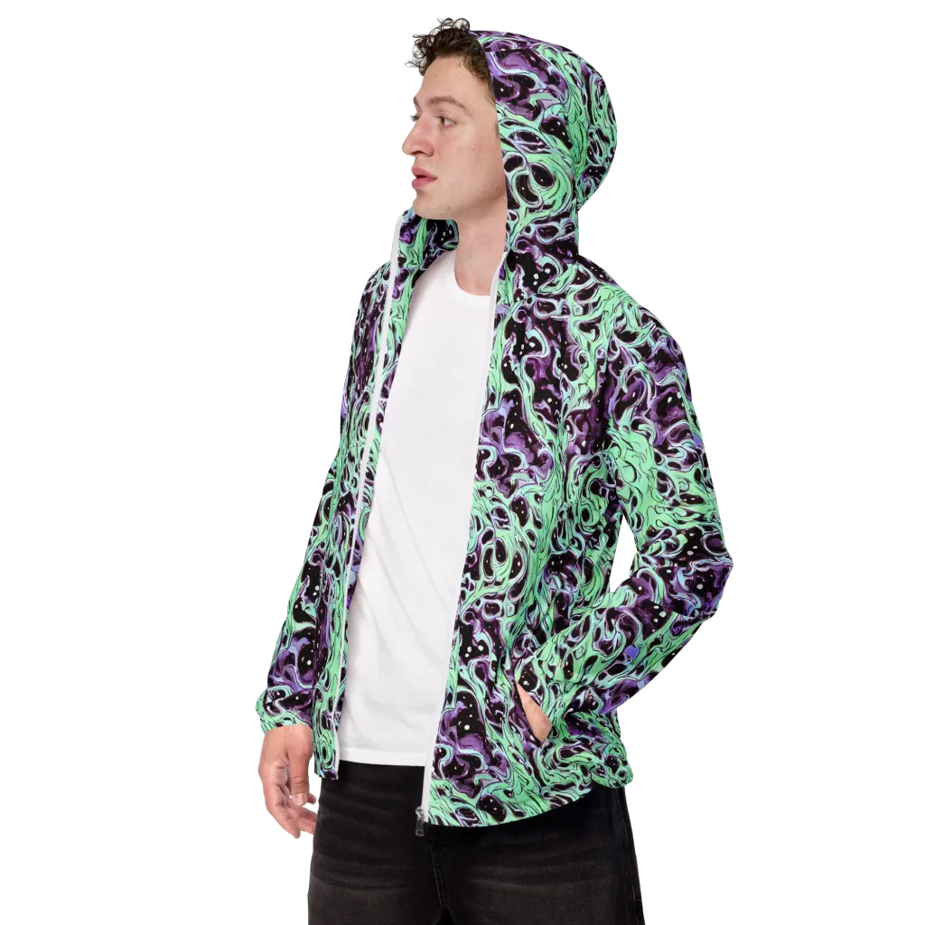 Lavender Lava on Men's Windbreaker — Left Front