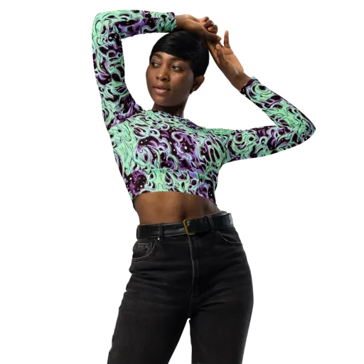 Lavender Lava on a Long Sleeve Crop Top