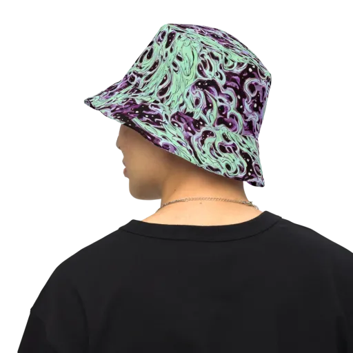 Lavender Lava on a Reversible Bucket Hat