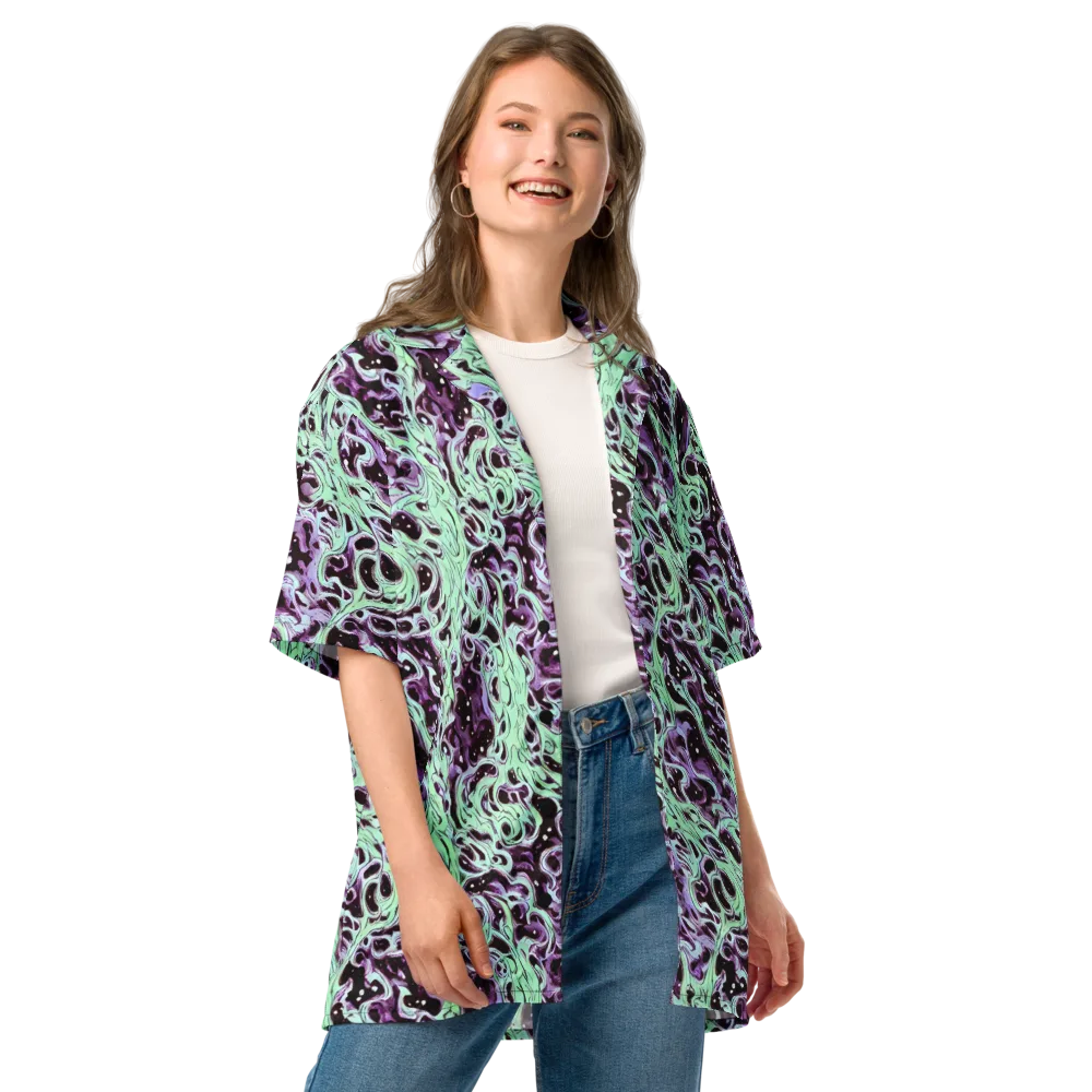 Lavender Lava on Button Shirt — Front