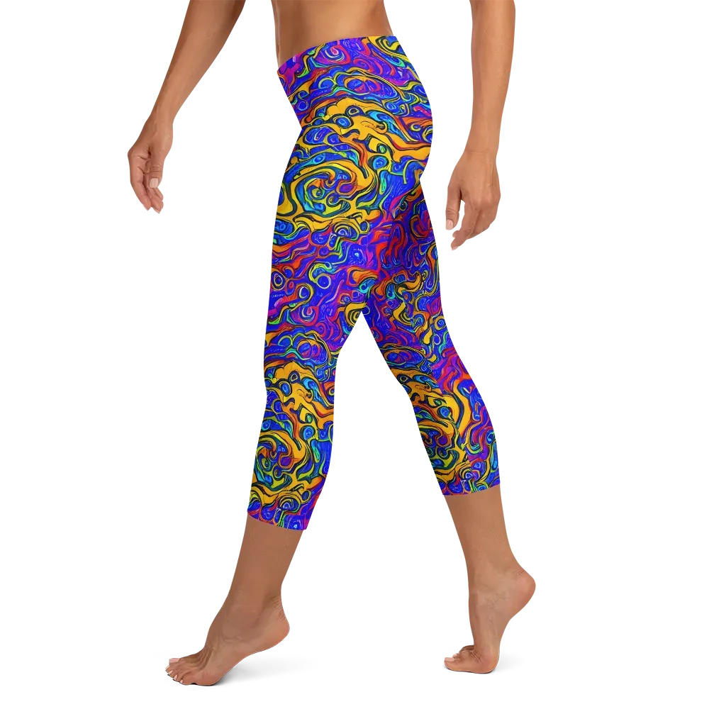 Spectrum Inferno on Capri Leggings — Left