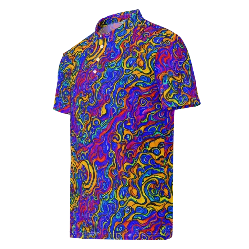 Spectrum Inferno on a Men's Slim Fit Polo Shirt