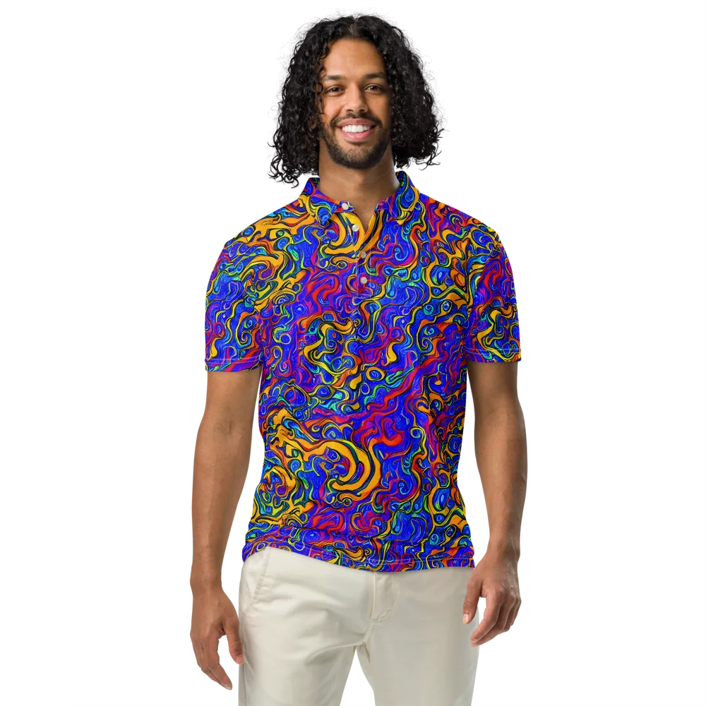 Spectrum Inferno on Men's Slim Fit Polo Shirt — Front