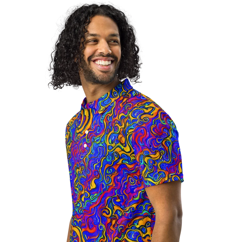Spectrum Inferno on Men's Slim Fit Polo Shirt — Left Front