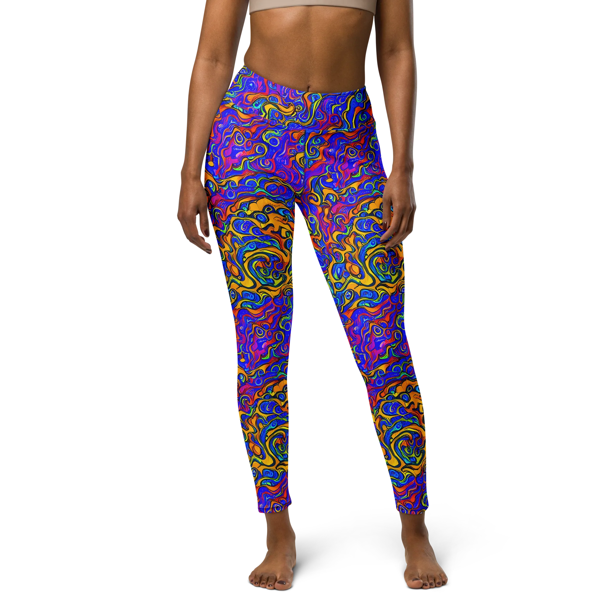 Spectrum Inferno on Yoga Leggings — Front