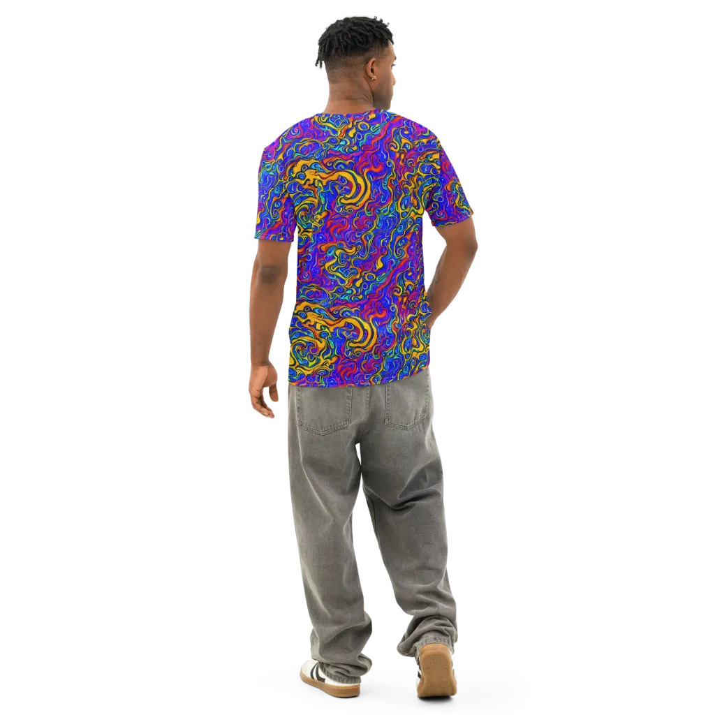 Spectrum Inferno on Men's Cotton Crew Neck T-Shirt — Back