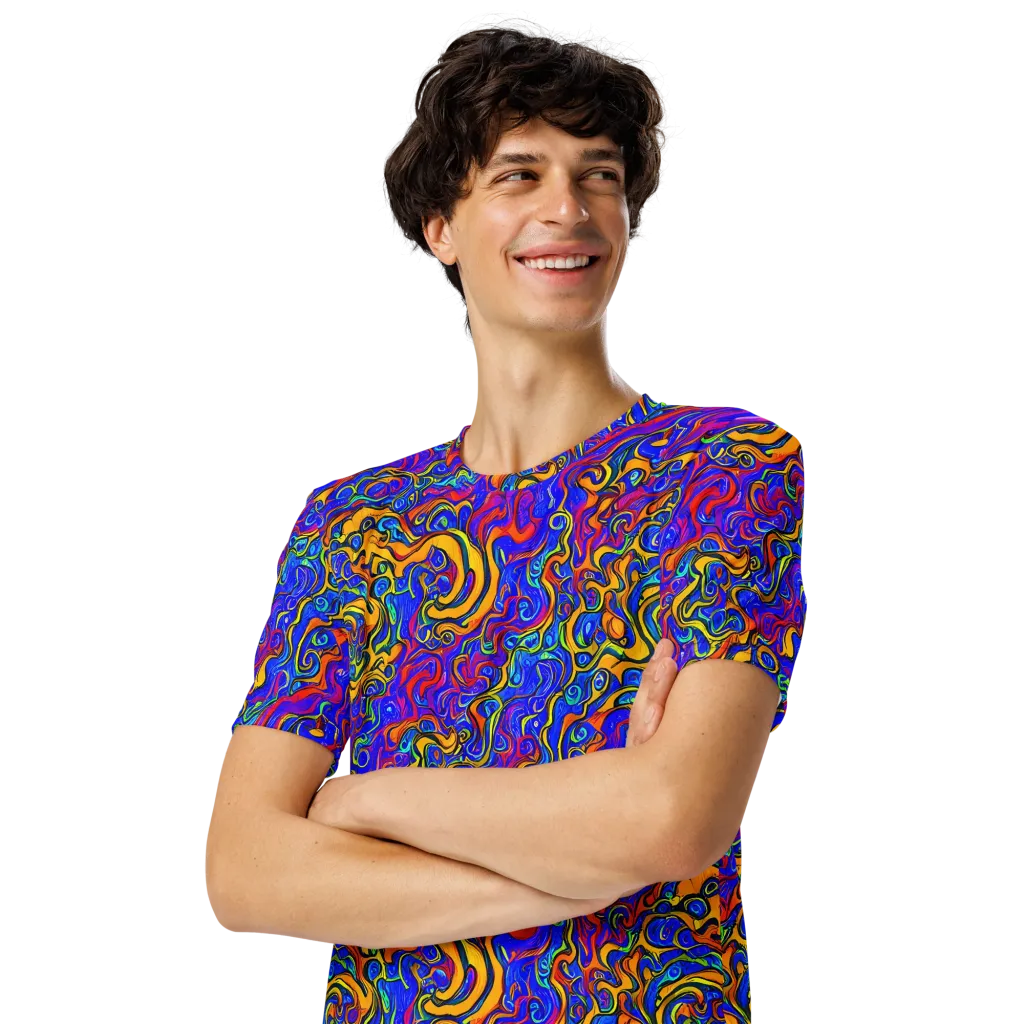 Spectrum Inferno on Men's Crew Neck T-Shirt — Left Front
