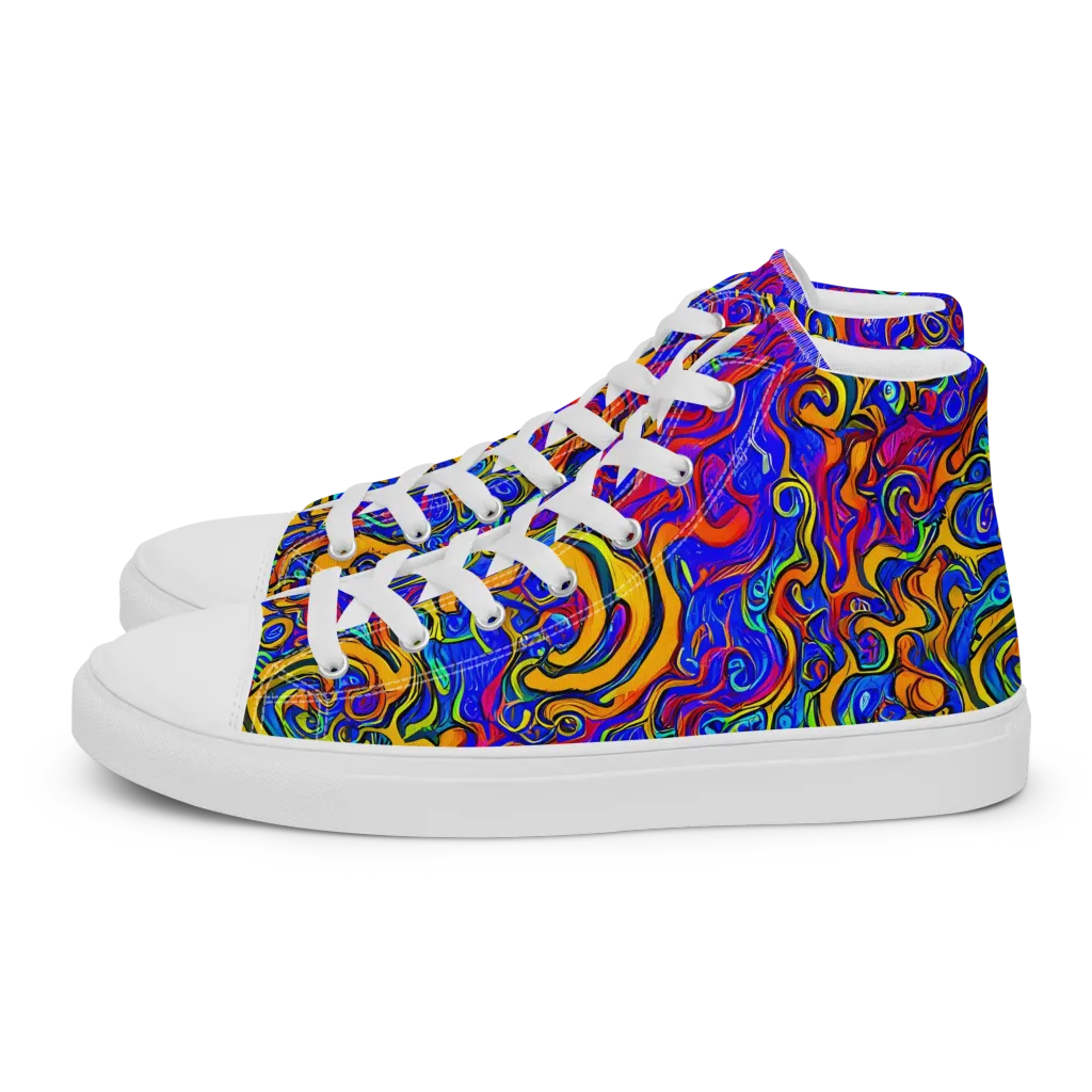 Spectrum Inferno on Men's High Top Canvas Shoes — Left