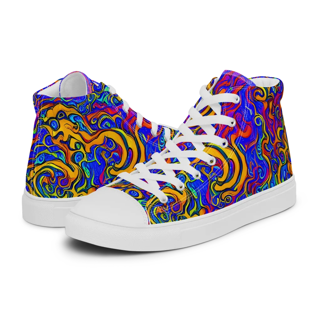 Spectrum Inferno on Men's High Top Canvas Shoes — Left