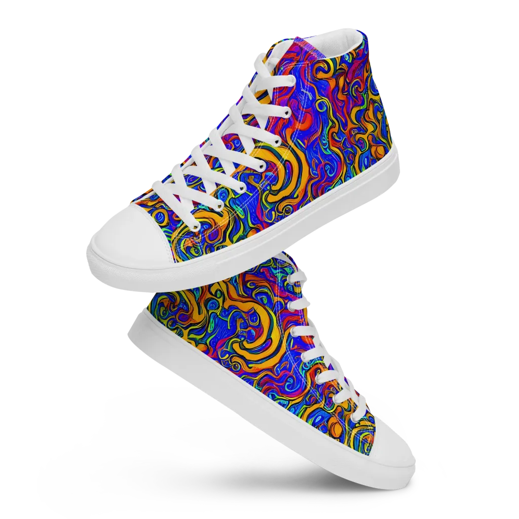 Spectrum Inferno on Men's High Top Canvas Shoes — Front
