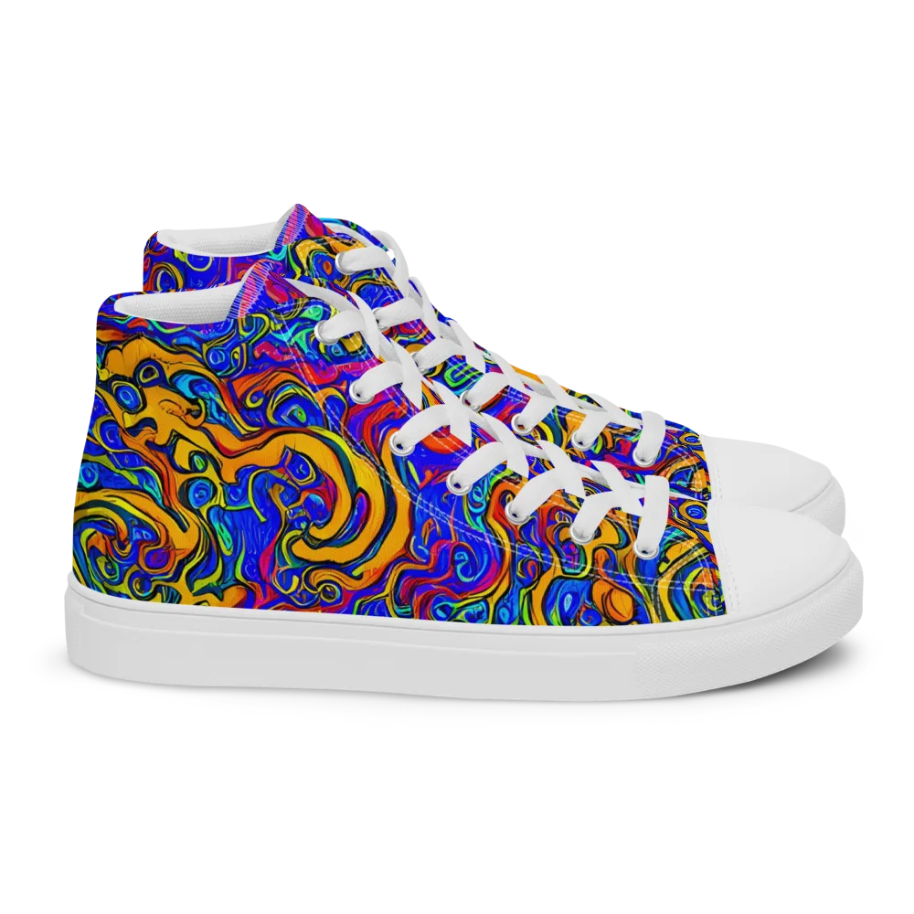 Spectrum Inferno on Women's High Top Canvas Shoes — Right