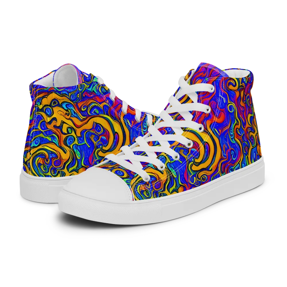 Spectrum Inferno on Women's High Top Canvas Shoes — Left