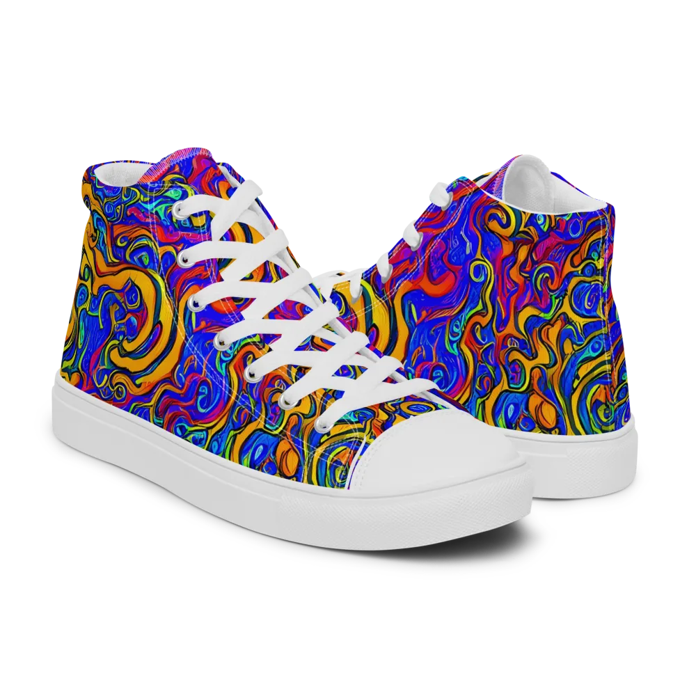 Spectrum Inferno on Women's High Top Canvas Shoes — Right