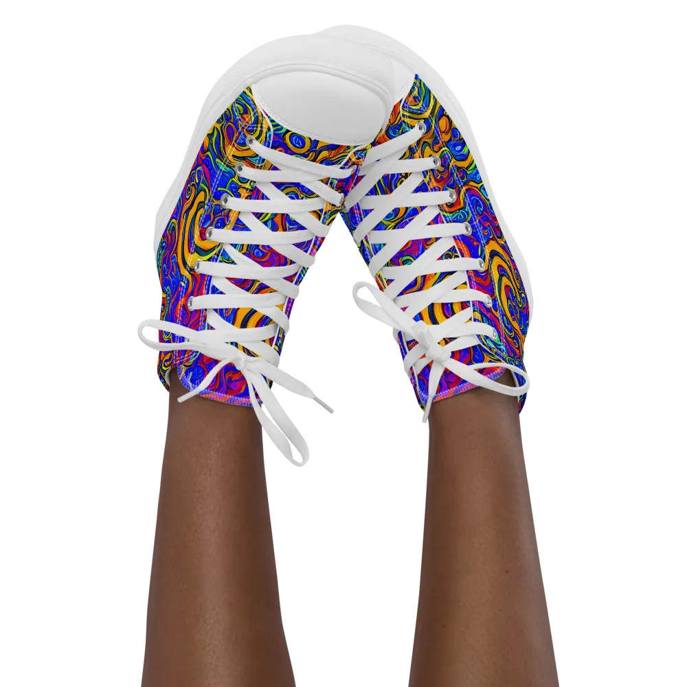 Spectrum Inferno on Women's High Top Canvas Shoes — Front