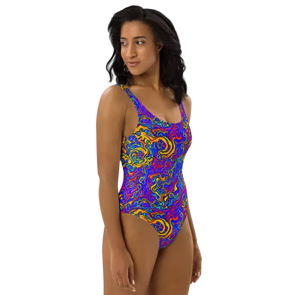 Spectrum Inferno on One-Piece Swimsuit — Right