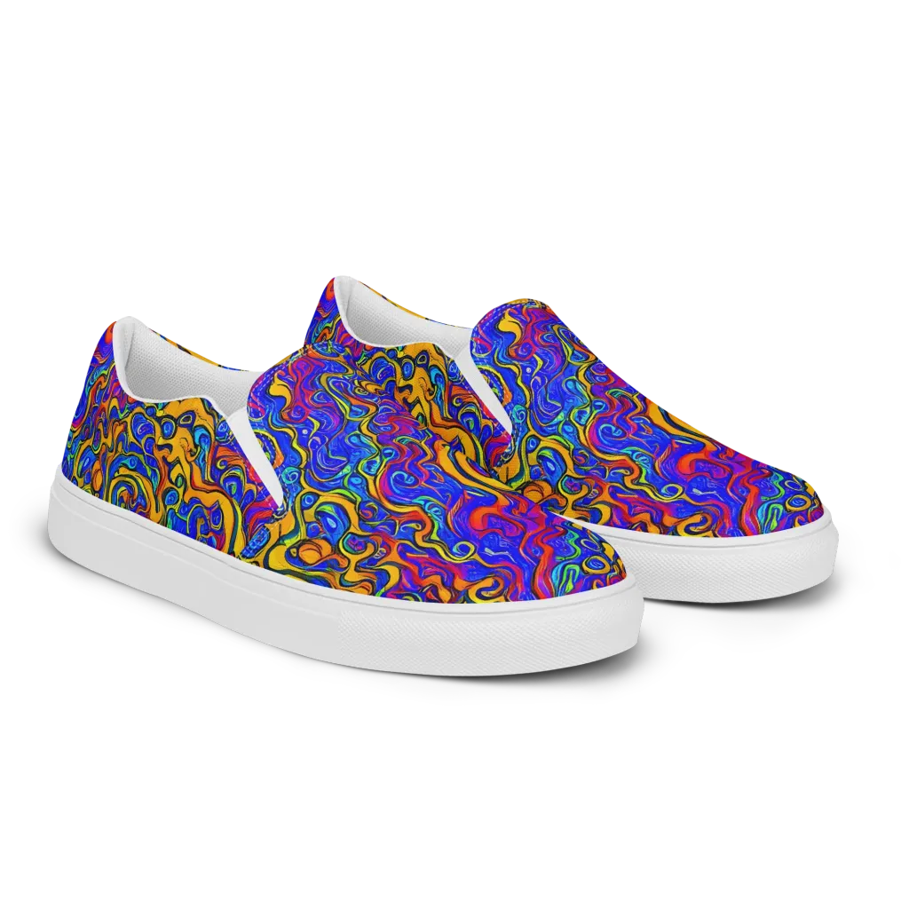 Spectrum Inferno on Women's Slip-On Canvas Shoes — Right Front
