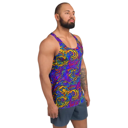 Spectrum Inferno on a Men's Tank Top