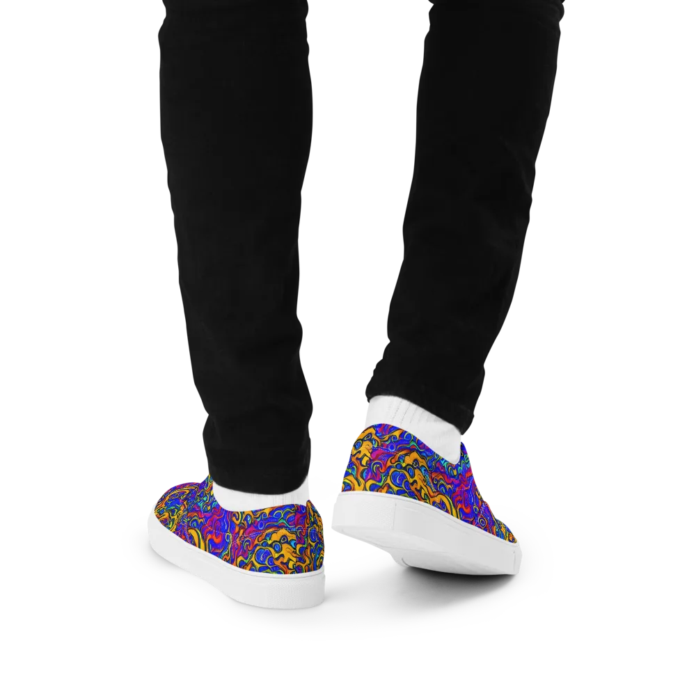 Spectrum Inferno on Men's Lace-Up Canvas Shoes — Back