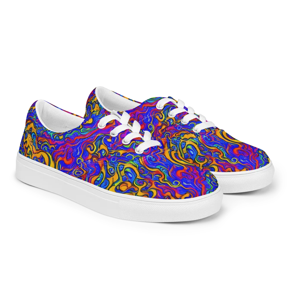 Spectrum Inferno on Men's Lace-Up Canvas Shoes — Right Front