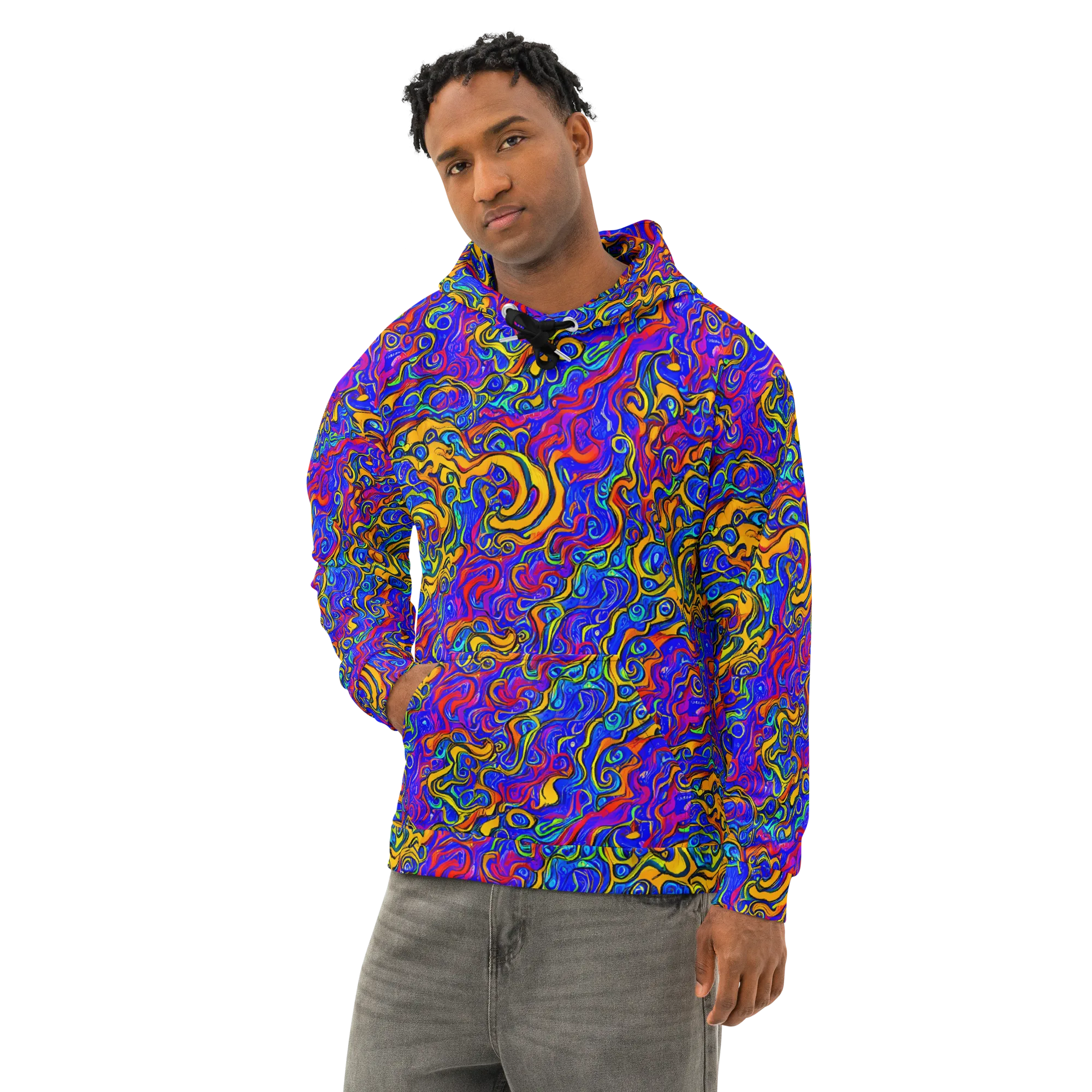 Spectrum Inferno on Cotton Hoodie — Left Front