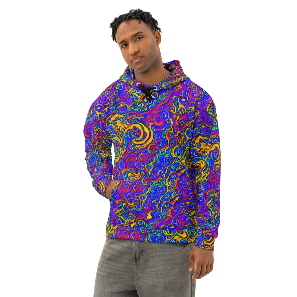 Spectrum Inferno on Cotton Hoodie — Left Front