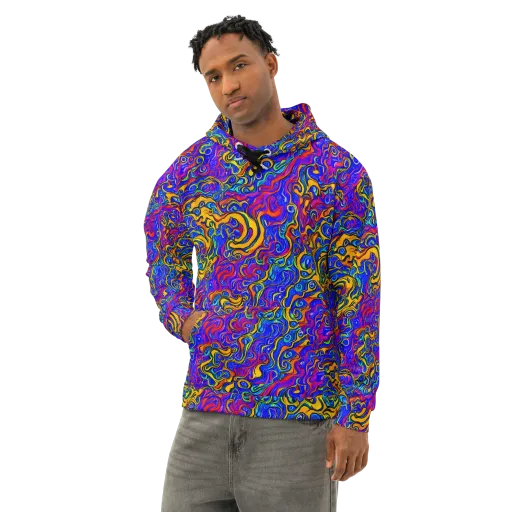 Spectrum Inferno on a Cotton Hoodie