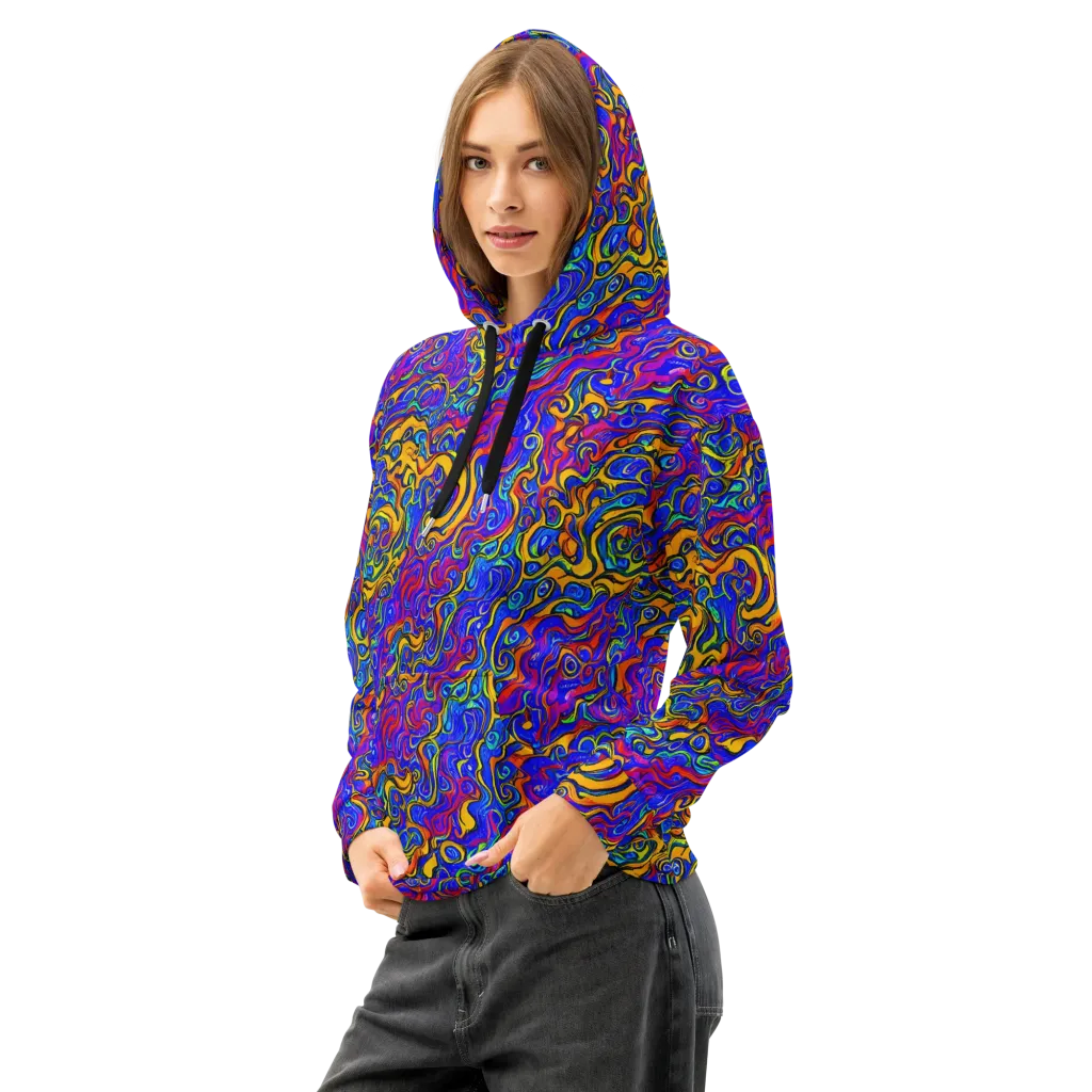Spectrum Inferno on Cotton Hoodie — Left Front