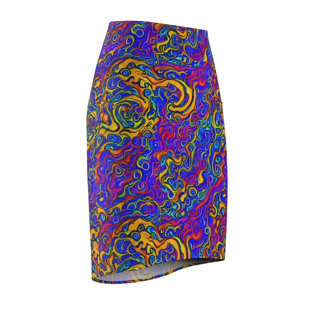 Spectrum Inferno on Pencil Skirt — Front Side