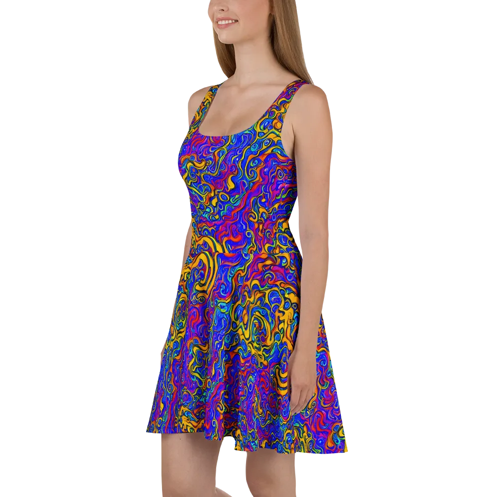 Spectrum Inferno on Skater Dress — Left