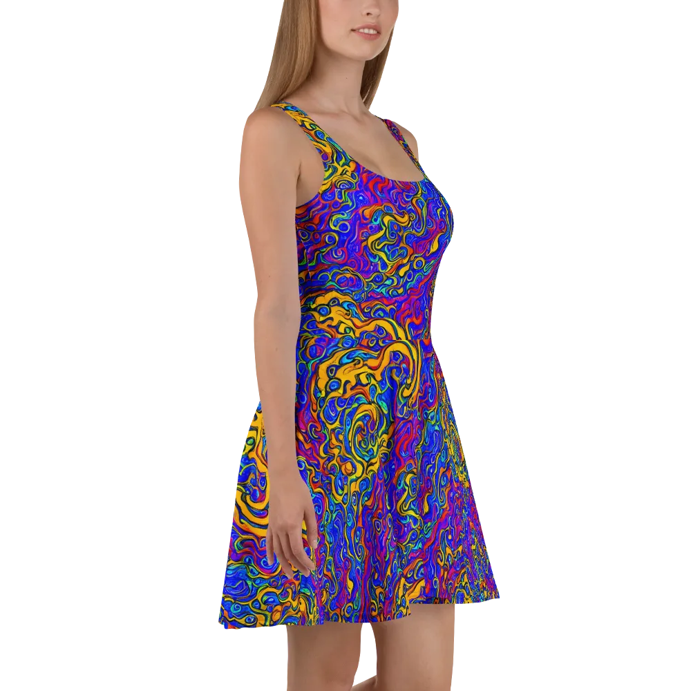 Spectrum Inferno on Skater Dress — Right