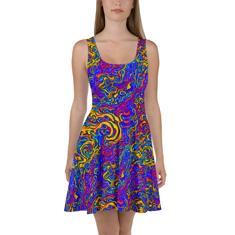 Spectrum Inferno on Skater Dress — Front
